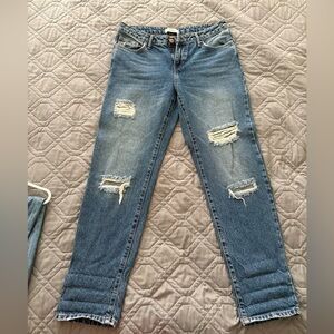 Distressed Blue Jeans